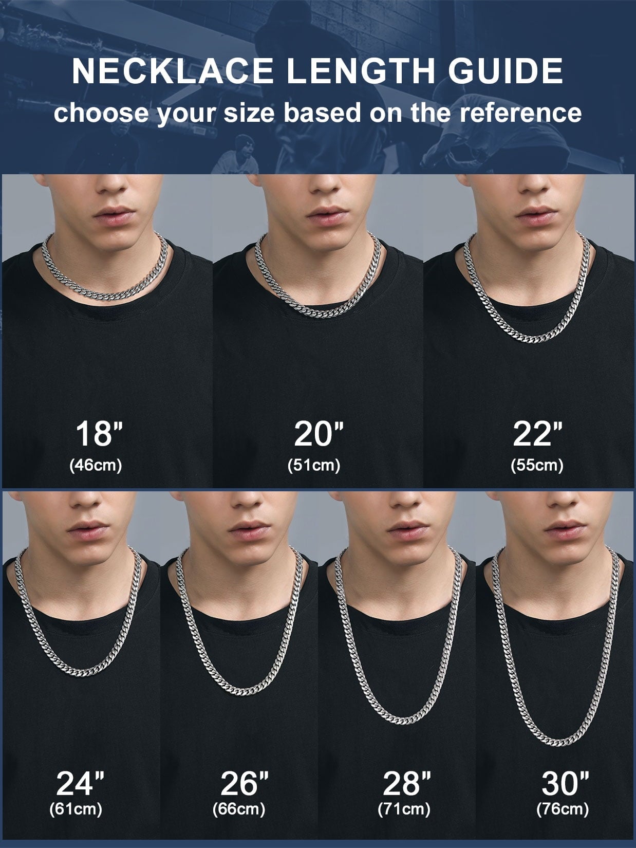 Curb Cuban Link Chain Necklaces for Men Jewelry 28Inch Stainless Steel Color Jewelry Gift for Dad Son